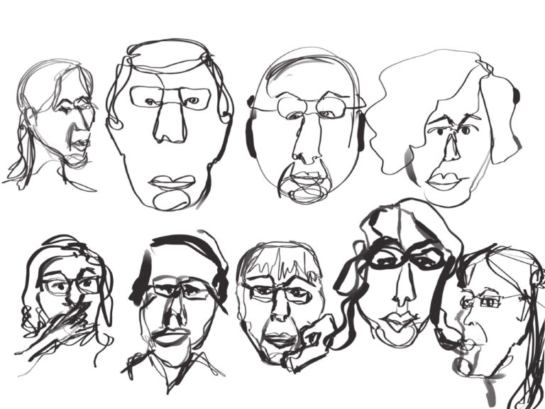 Sketchnoting Gesichter im Oneline Stil gezeichnet
