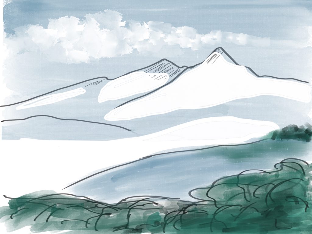 Zeichnung von Landschaft Sketchen mit dem iPad