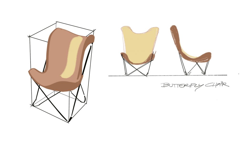 Zeichnung von Stühle Sketchen mit iPad und Procreate
